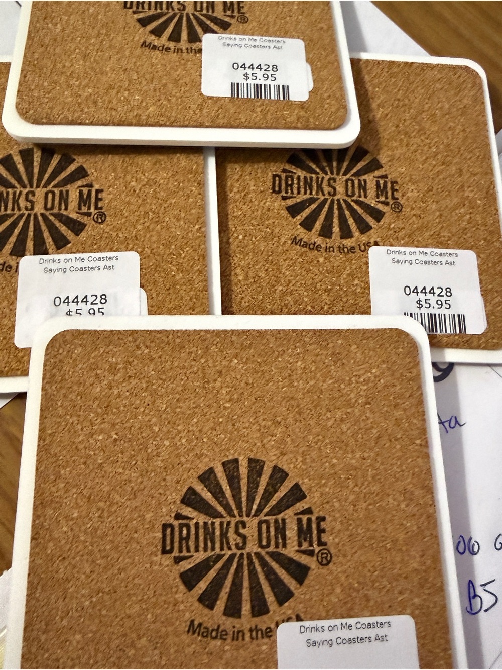 Funny messages Cork Coasters with White Edge